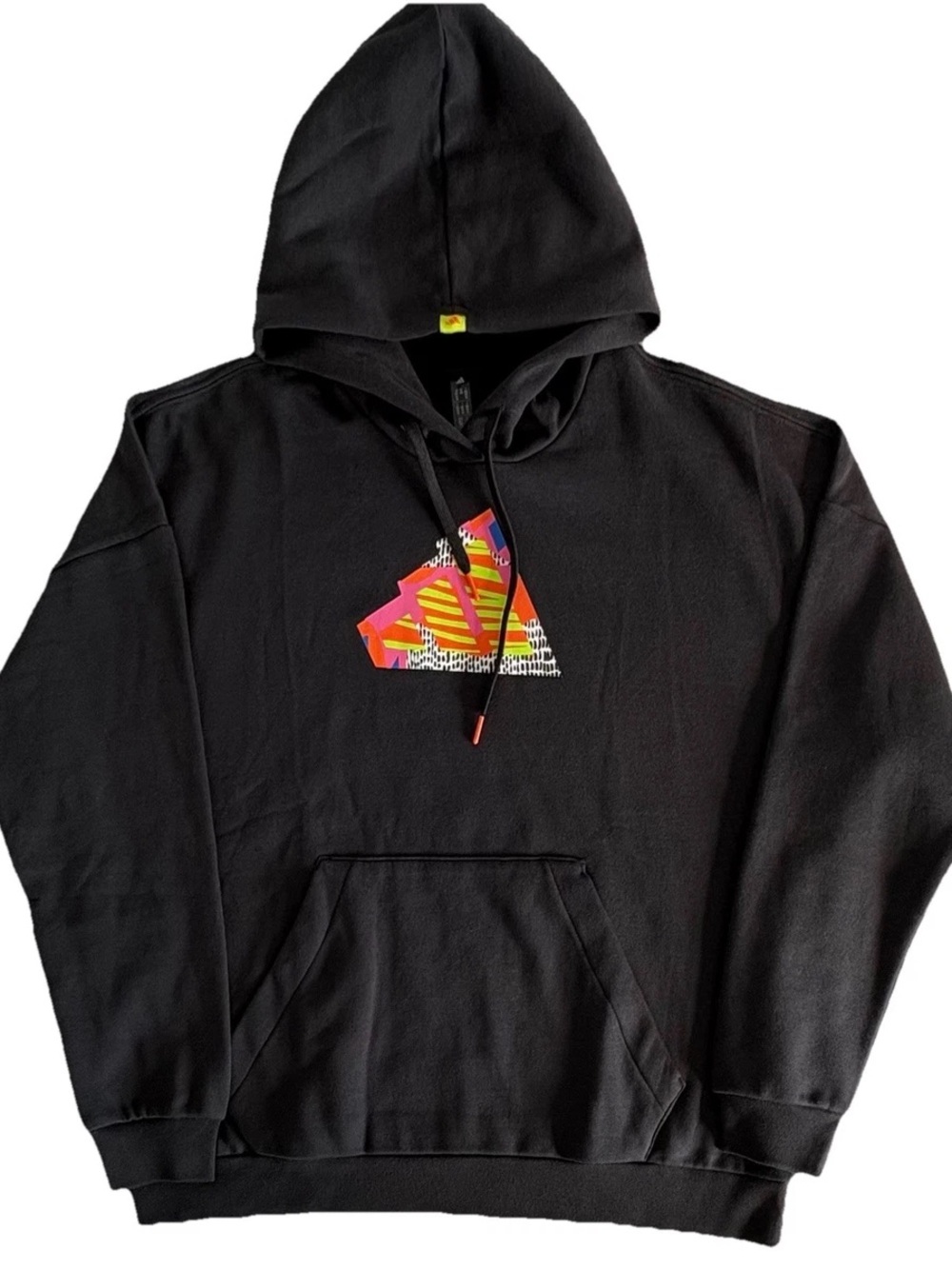 Adidas Black Hoodie with Colorful Logo